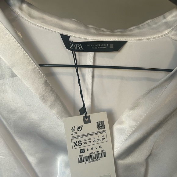 NWT Zara White Satin Effect Dress - Picture 8 of 8